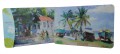  Placemats Large Set/2 - Live and Let Live Bar and 3 Boats at Six Mens Bay