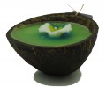 Coconut Flower Candle Half Green centre, White flower