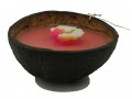 Coconut Flower Candle Half Pink centre, White flower