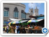 A market square behind the Parliament Buildings