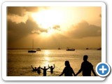 Many Bajans use the beach for evening exercise