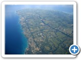 The northern end of Barbados from an aeroplane.
